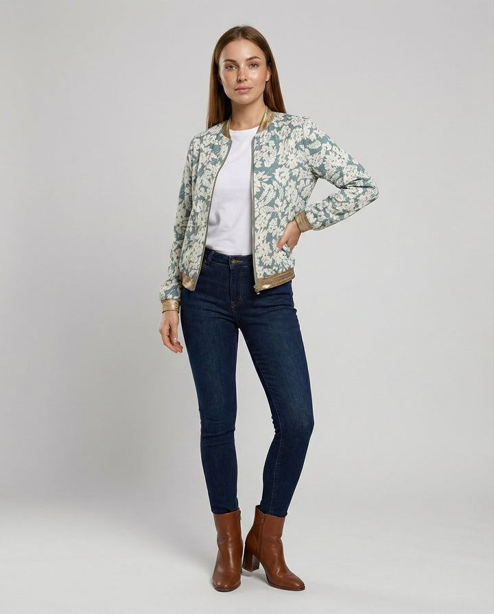 Damen Bomberjacke mit Blumenmuster | Echoarchiv
