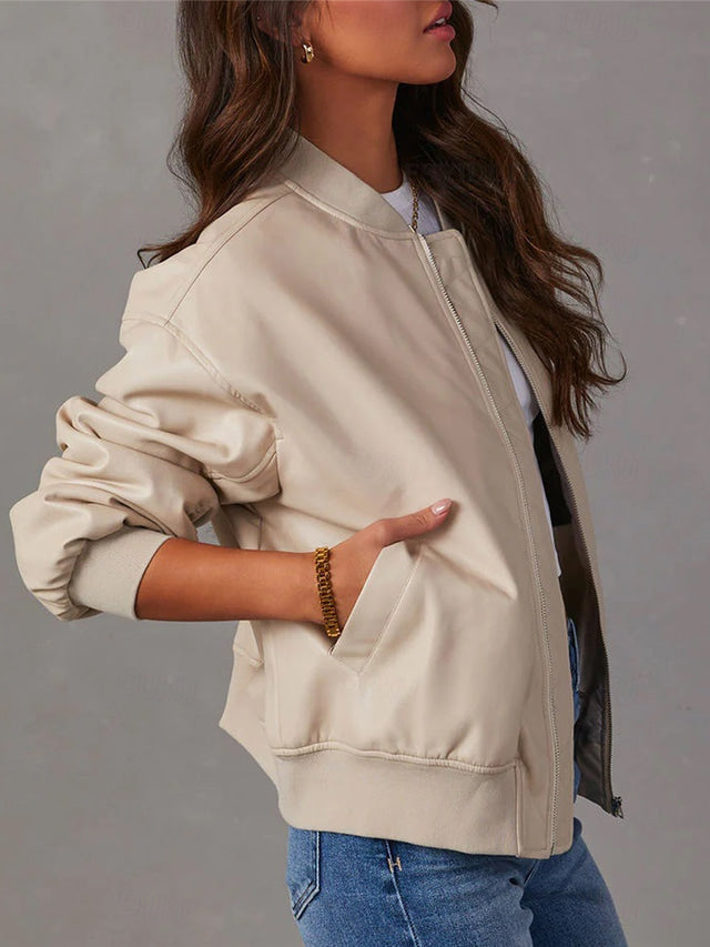 Echoarchiv | Lockere Lederjacke für Damen