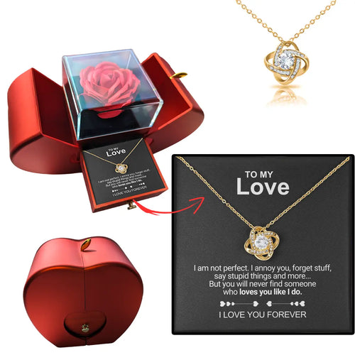 Echoarchiv Liebe Halskette Luxus Rose Box