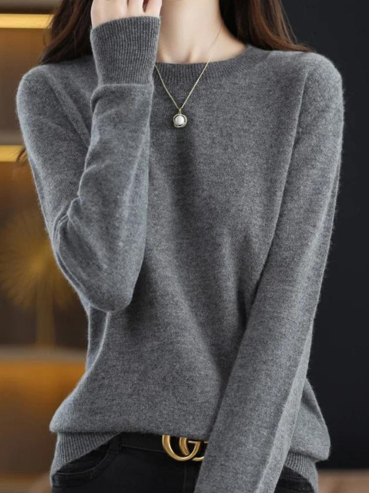 Bequemer Wollpullover mit langen Ärmeln – Mavelle