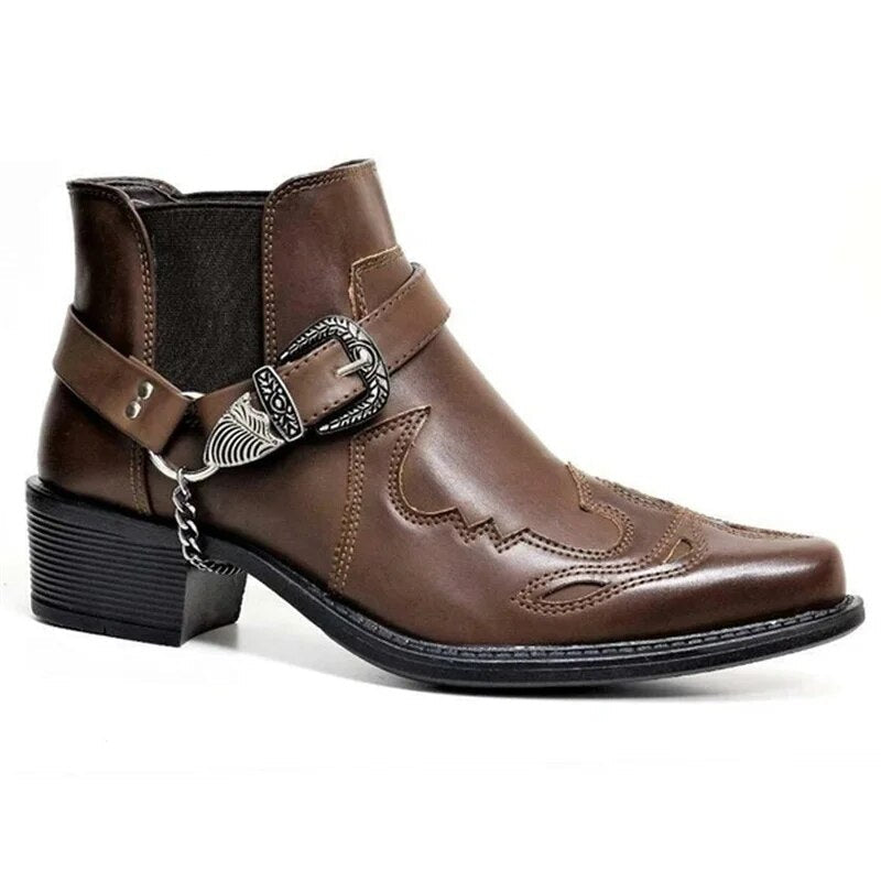 Echoarchiv | Herren Westernstiefel Schwarz Leder