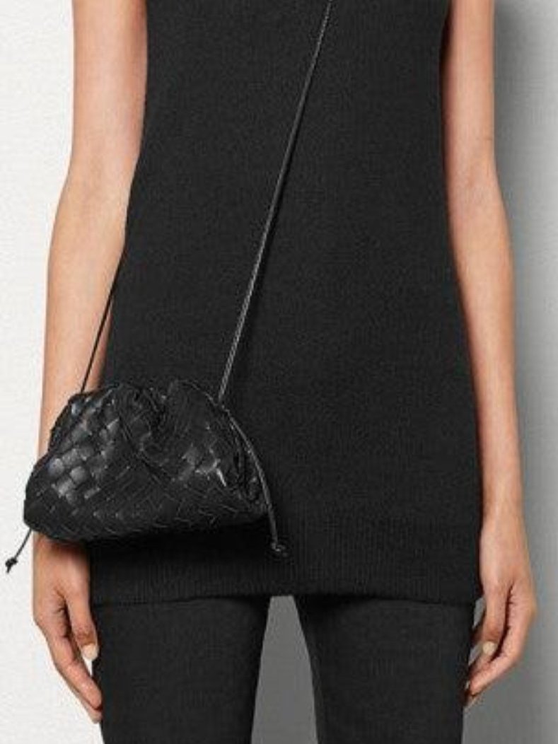 Echoarchiv | Leder Umhängetasche für Damen Minimalistische Gewebte Tasche
