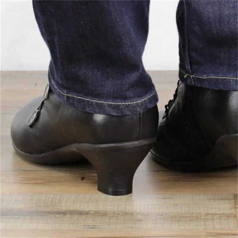 Damen Viktorianische Schnür-Stiefeletten mit Spitzenbesatz – Seravelle