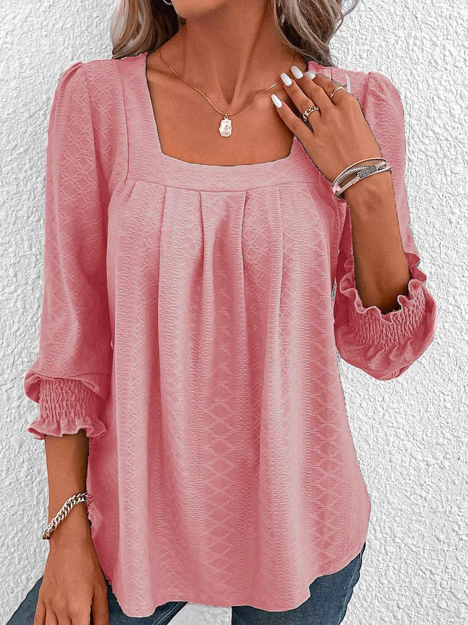 Echoarchiv | Baumwollbluse Mit Eckigem Ausschnitt