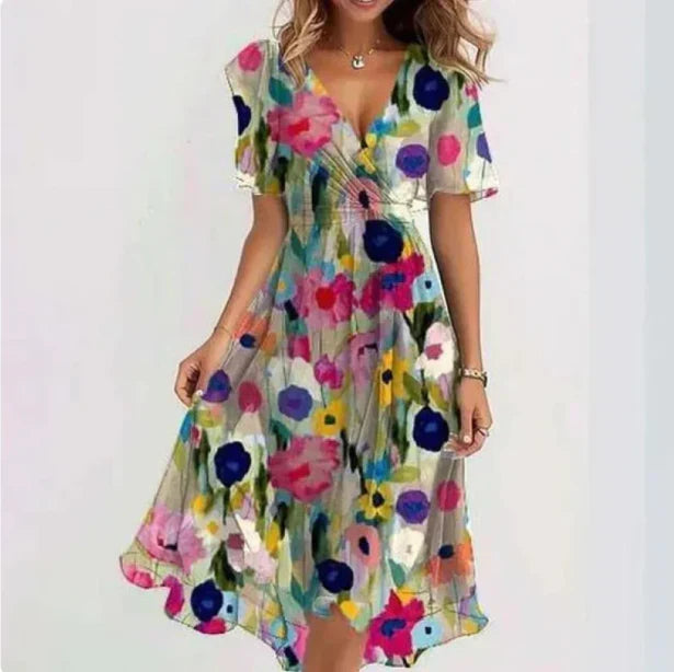 Echoarchiv | Luftiges Chiffonkleid mit Blumenmuster
