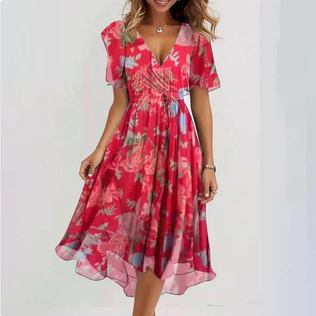 Echoarchiv | Luftiges Chiffonkleid mit Blumenmuster