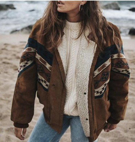 Anspruchsvolle Boho-Winterjacke Für Damen In Braun – Célinea