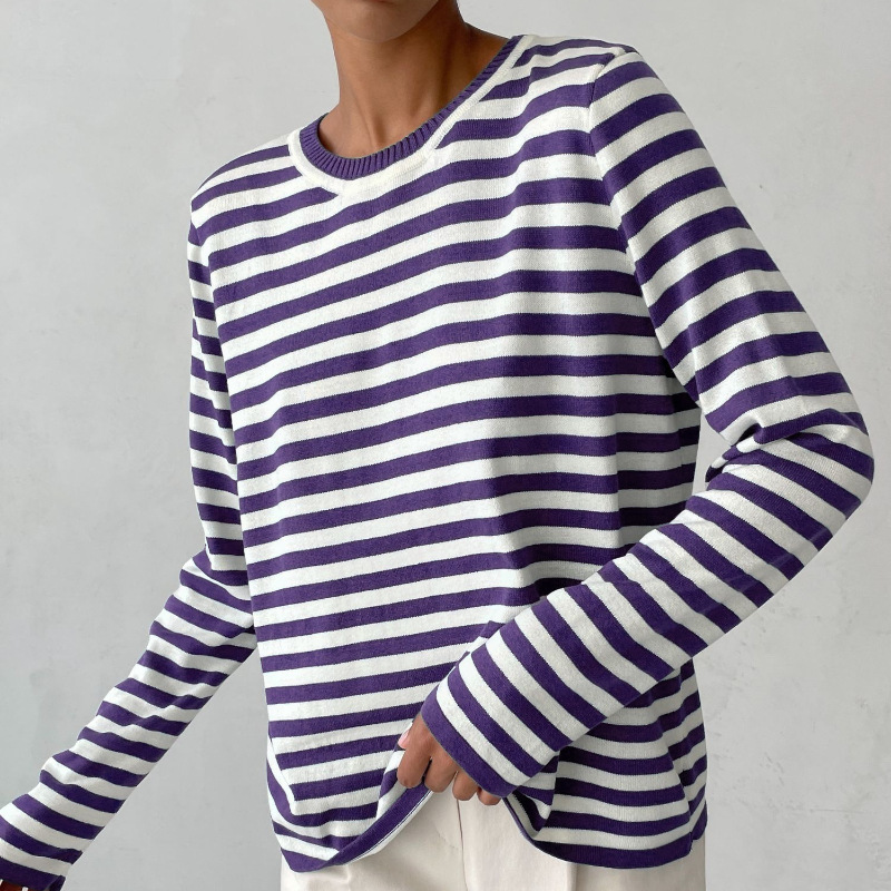 Echoarchiv | Elegantes Gestreiftes T-Shirt Leichter Stoff