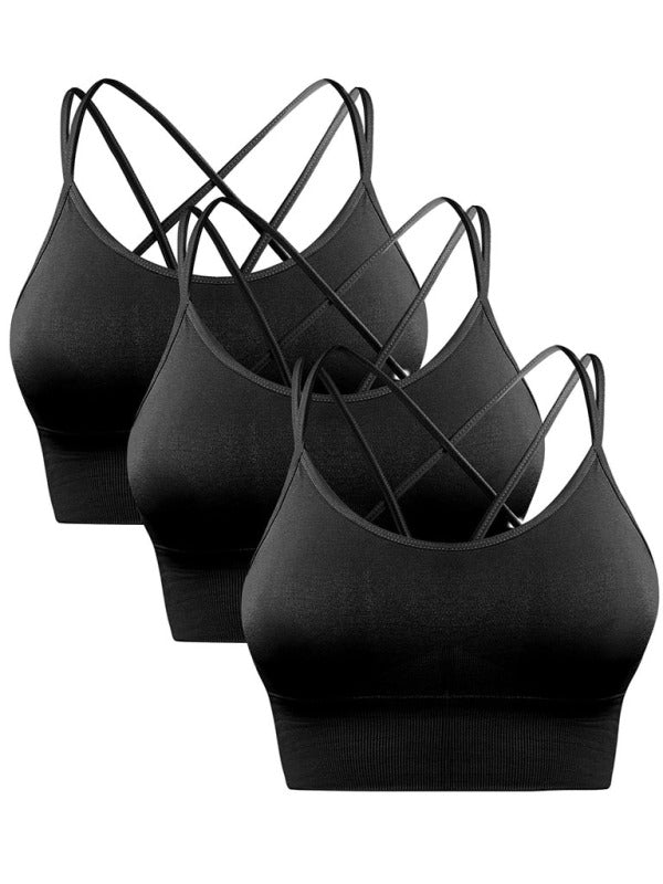 Echoarchiv | 3Er Pack Damen Sport Bh Gepolstert Crisscross Yoga Bh Nahtlos Mittel Impact Fitness ActivewEchoarchivr