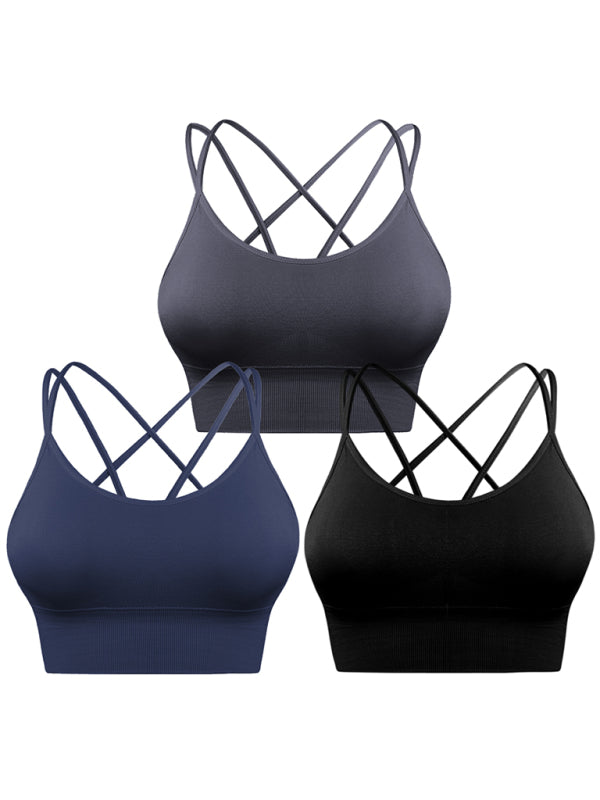 Echoarchiv | 3Er Pack Damen Sport Bh Gepolstert Crisscross Yoga Bh Nahtlos Mittel Impact Fitness ActivewEchoarchivr