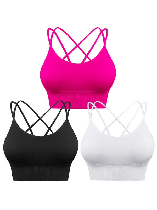 Echoarchiv | 3Er Pack Damen Sport Bh Gepolstert Crisscross Yoga Bh Nahtlos Mittel Impact Fitness ActivewEchoarchivr