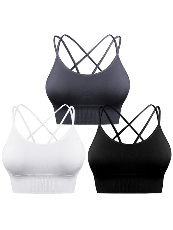 Echoarchiv | 3Er Pack Damen Sport Bh Gepolstert Crisscross Yoga Bh Nahtlos Mittel Impact Fitness ActivewEchoarchivr