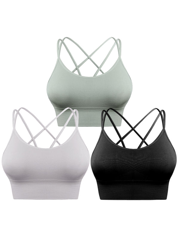 Echoarchiv | 3Er Pack Damen Sport Bh Gepolstert Crisscross Yoga Bh Nahtlos Mittel Impact Fitness ActivewEchoarchivr
