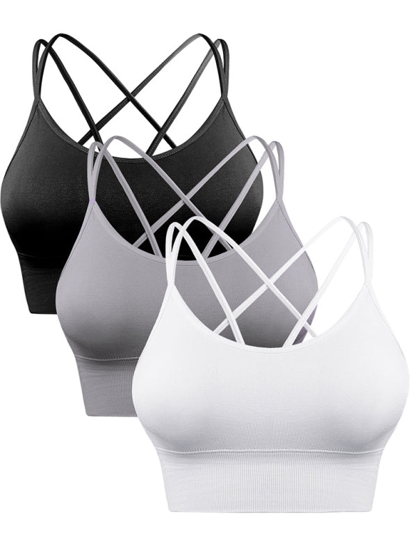 Echoarchiv | 3Er Pack Damen Sport Bh Gepolstert Crisscross Yoga Bh Nahtlos Mittel Impact Fitness ActivewEchoarchivr