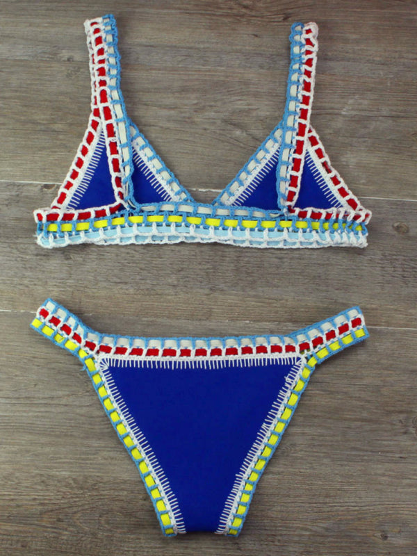 Echoarchiv | Handgehäkelter Bikini Strickpaneel Badeanzug Set