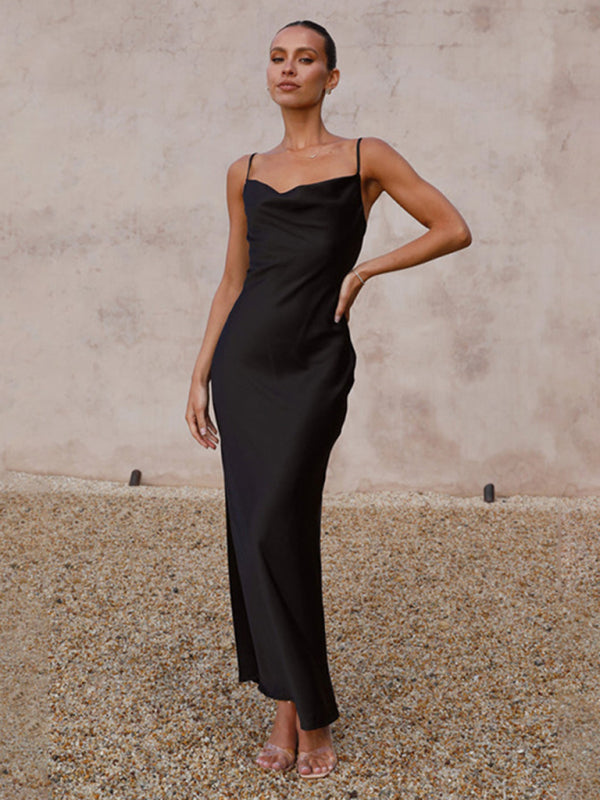 Echoarchiv | Elegantes Satin-Kleid Für Anlässe Tagsüber Und Abends