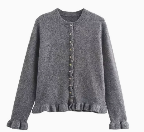 Echoarchiv - Schicker Herbst-Cardigan mit Rüschen für Frauen