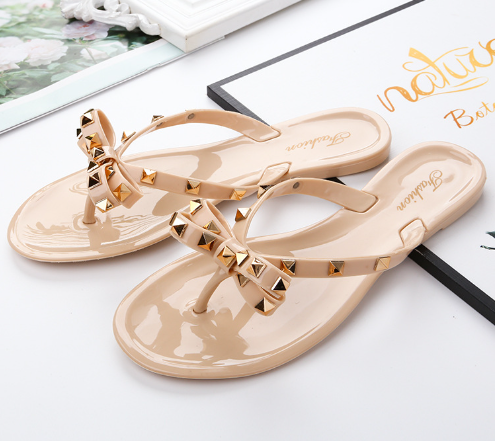 Echoarchiv | Nieten-Schleifenknoten Flip-Flops Sandalen