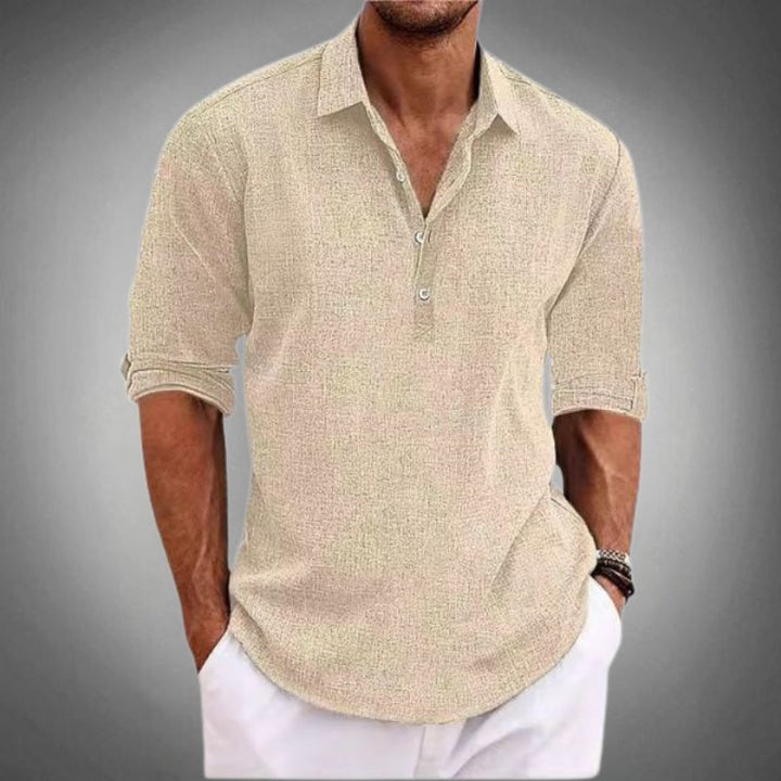 Echoarchiv | Herren Langarm-Poloshirt mit Knopfleiste