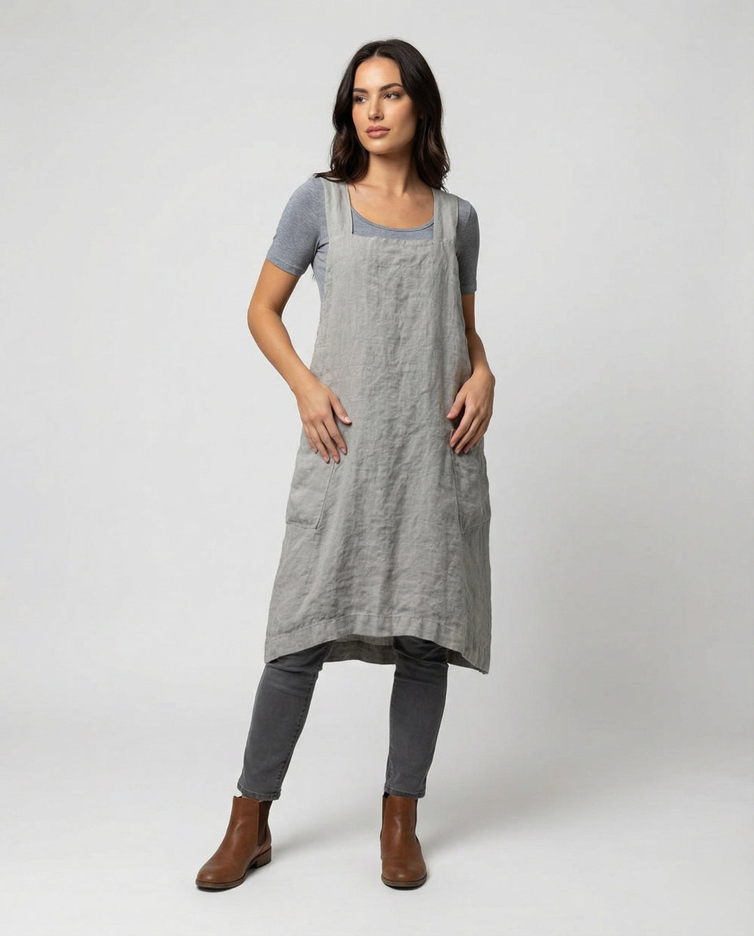 Baumwol Schürzenkleid mit Taschen – Lunéa