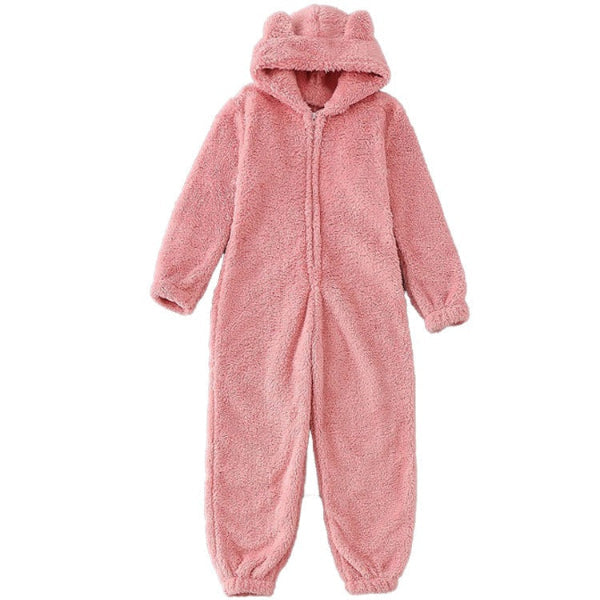 Echoarchiv | Damen Teddy Fleece Overall mit Kapuze