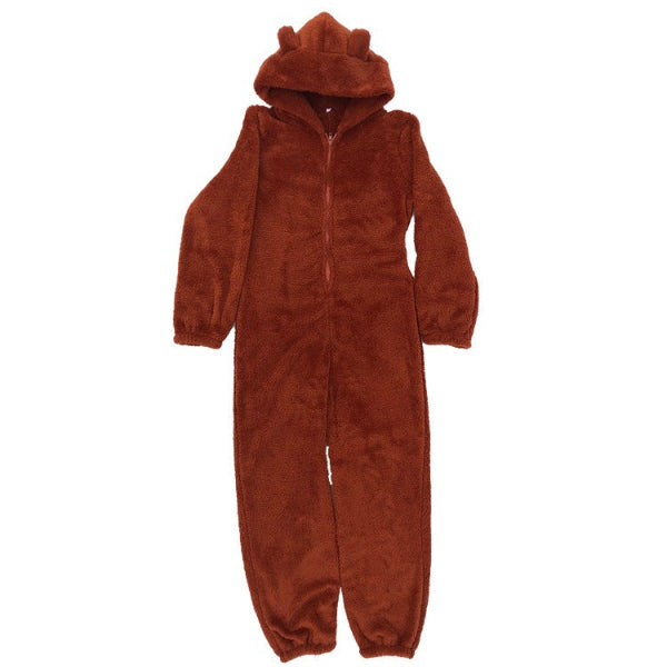 Echoarchiv | Damen Teddy Fleece Overall mit Kapuze