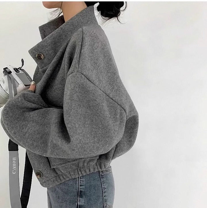 Echoarchiv | Kurze graue Wolljacke für Frauen Mauwi