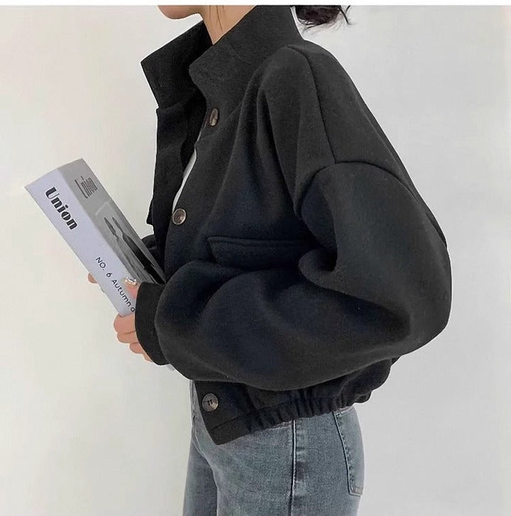 Echoarchiv | Kurze graue Wolljacke für Frauen Mauwi