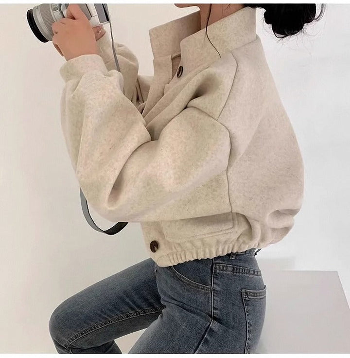 Echoarchiv | Kurze graue Wolljacke für Frauen Mauwi