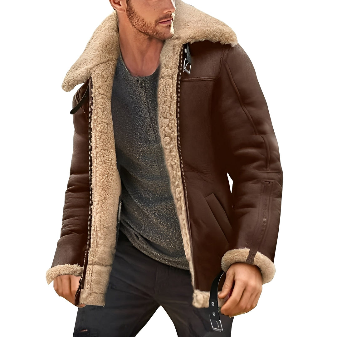 Echoarchiv | Robuste, Dicke Vegan-Lederjacke für Männer