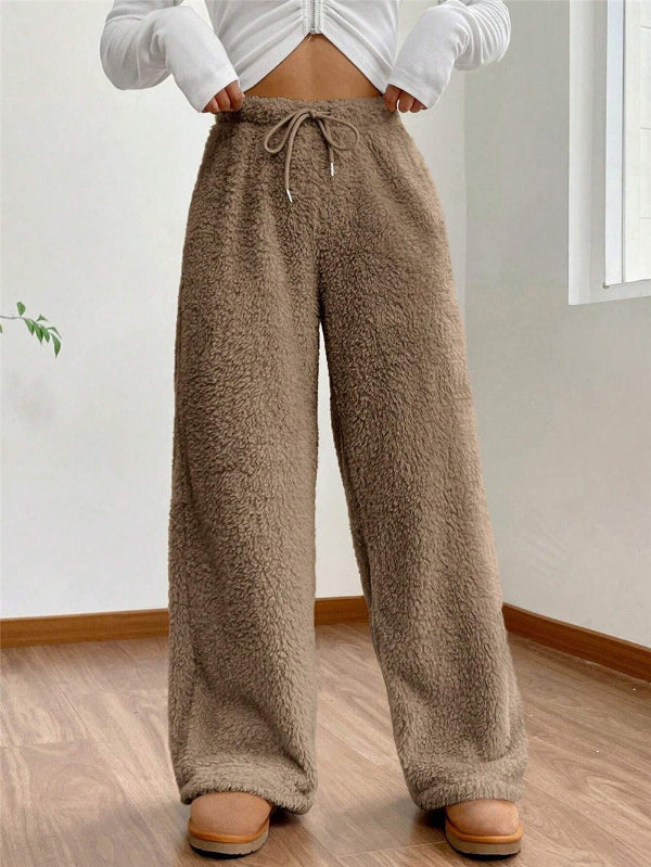 Echoarchiv | High Waist Teddy Loungehose mit Kordelzug