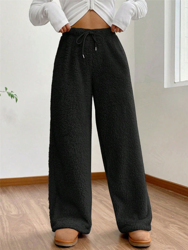 Echoarchiv | High Waist Teddy Loungehose mit Kordelzug