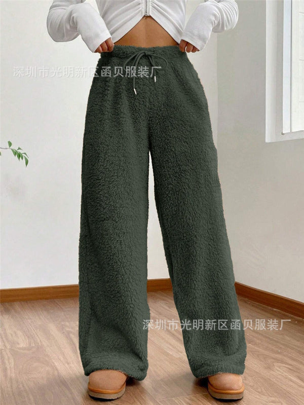 Echoarchiv | High Waist Teddy Loungehose mit Kordelzug