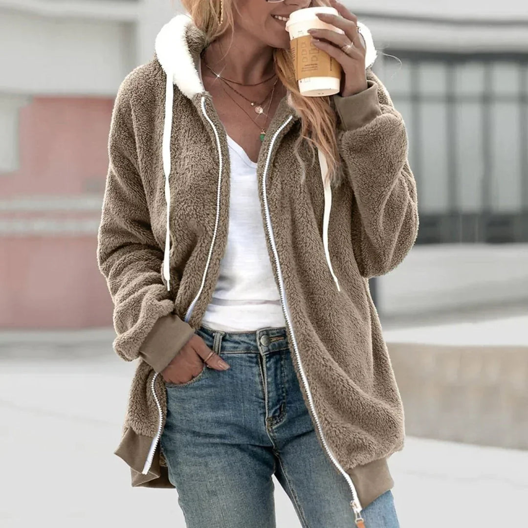 Extra warmer Teddy-Fleece Zip Hoodie – Auréline