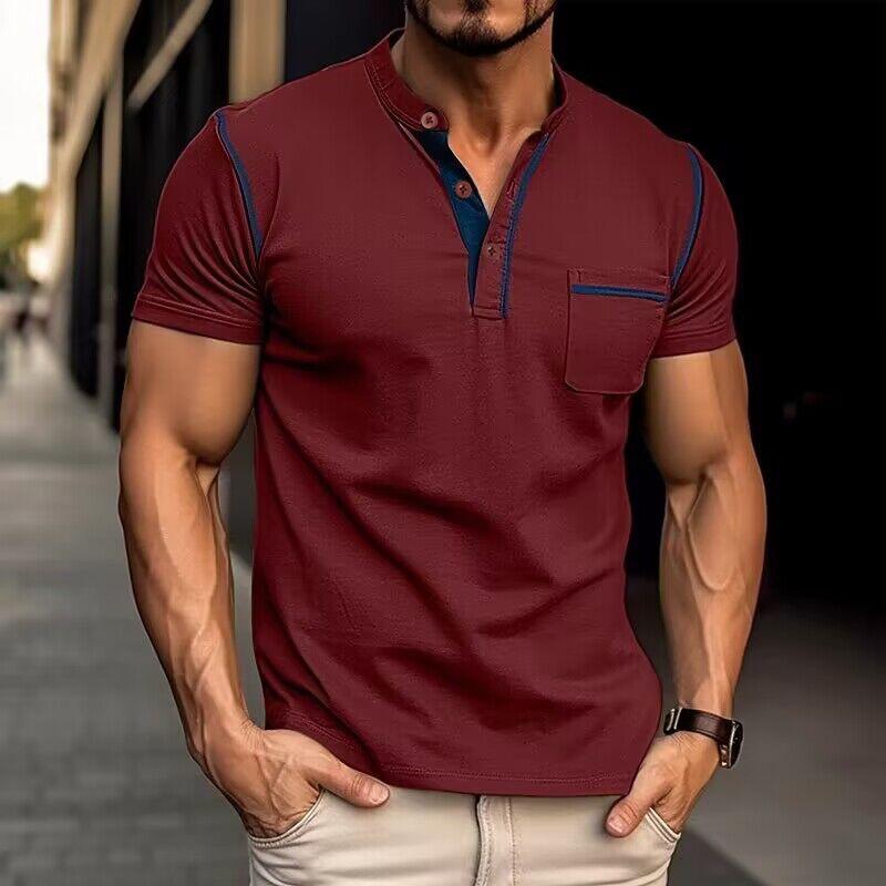 Luxus-Polo mit Henley-Kragen – Cavello