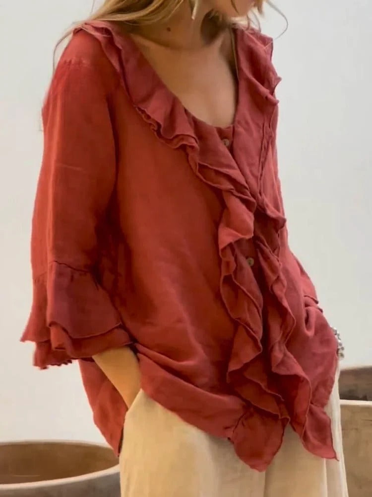 Echoarchiv | Women's Ruffles Freizeithemd