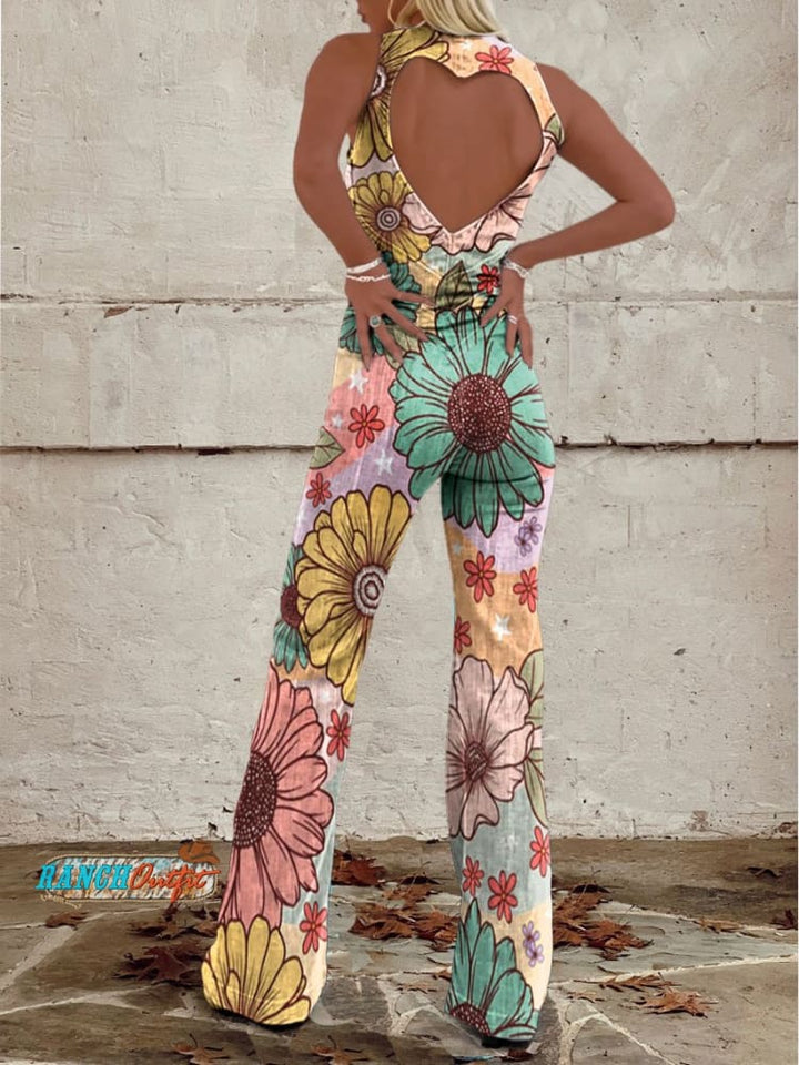 Floral Art Denim Jumpsuit – Solévia