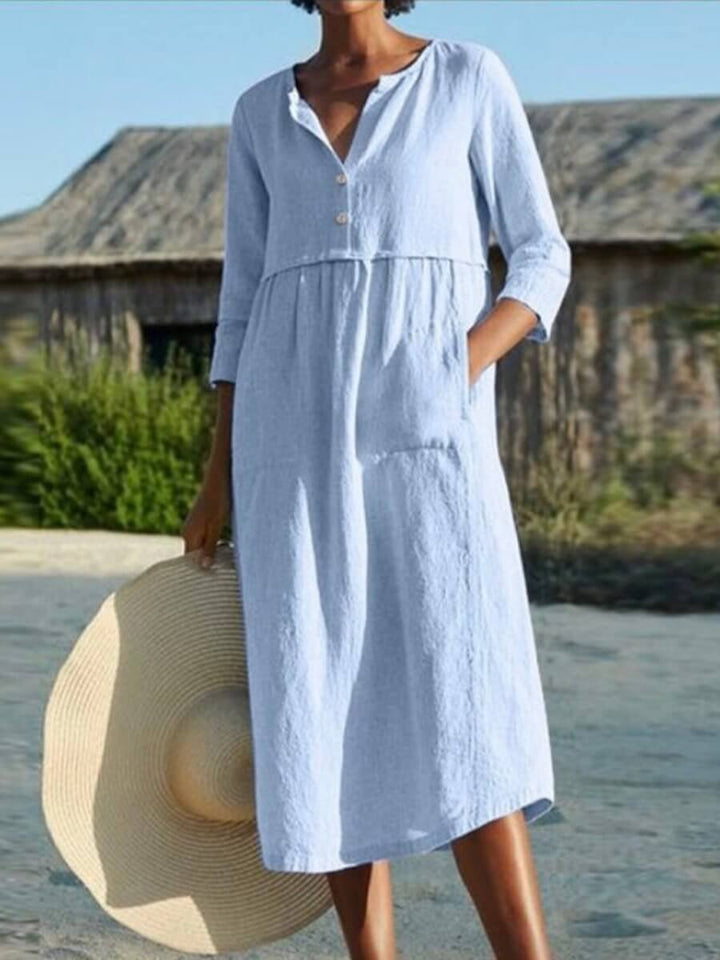 Echoarchiv | und Leinen Kleid mit Halbarm