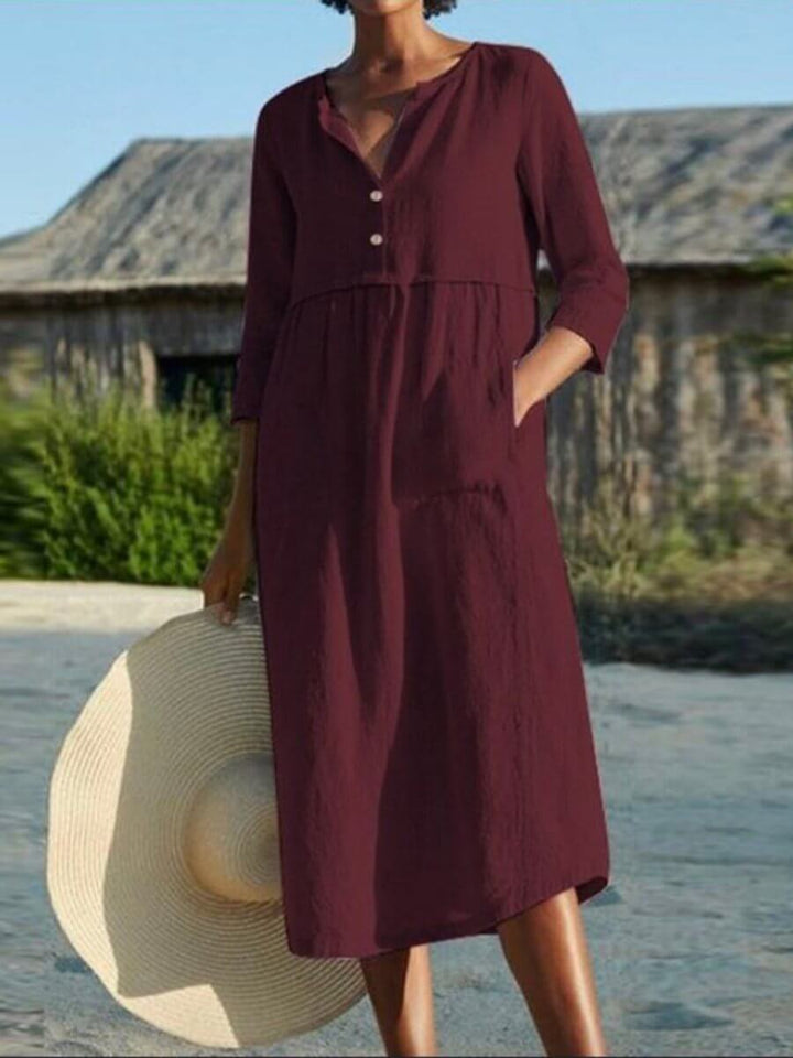 Echoarchiv | und Leinen Kleid mit Halbarm