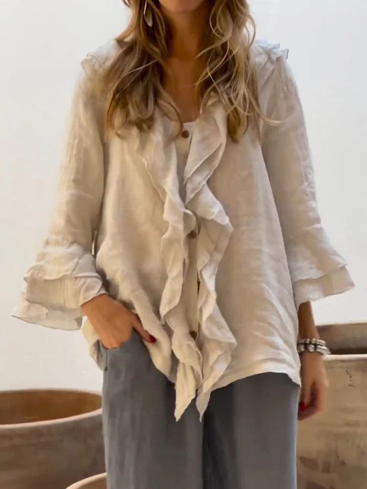 Echoarchiv | Women's Ruffles Freizeithemd