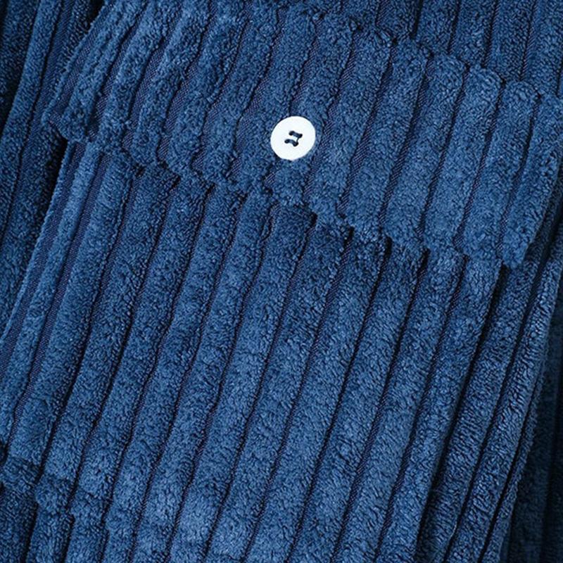 Echoarchiv - Stilvolles Dunkelblaues Lässiges Corduroy Herbst Overshirt für Männer