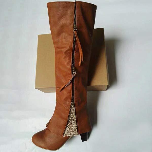 Vintage High Heel Stiefel mit klobigem Absatz – Lioré