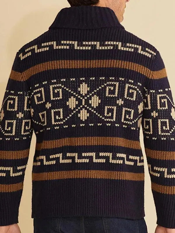 Echoarchiv | Jacquard Herren Strickjacke Pullover