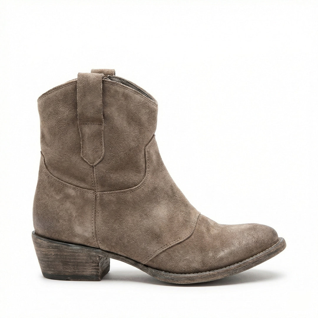Kurze Cowboy-Stiefel | Western | Wildleder | Knöchel-Stiefel | Damenstiefel – Tavélo