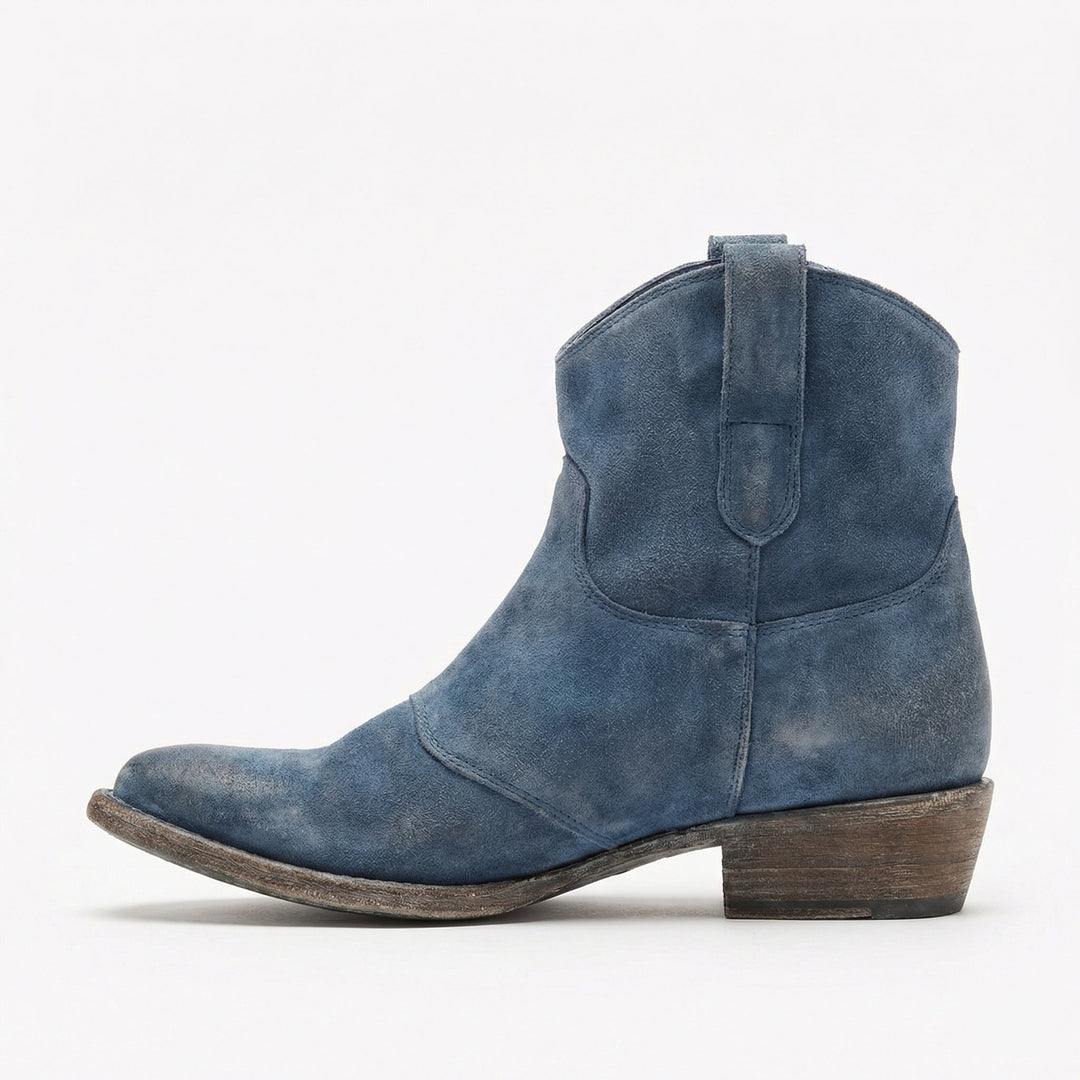 Kurze Cowboy-Stiefel | Western | Wildleder | Knöchel-Stiefel | Damenstiefel – Tavélo