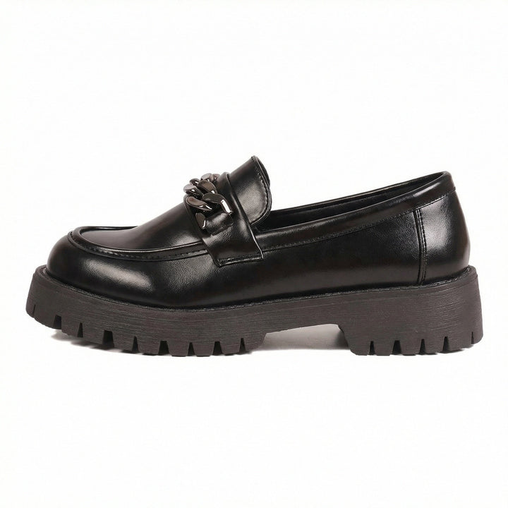 Damen Chunky Loafers mit Ketten-Applikation und robustem Profil Echoarchiv