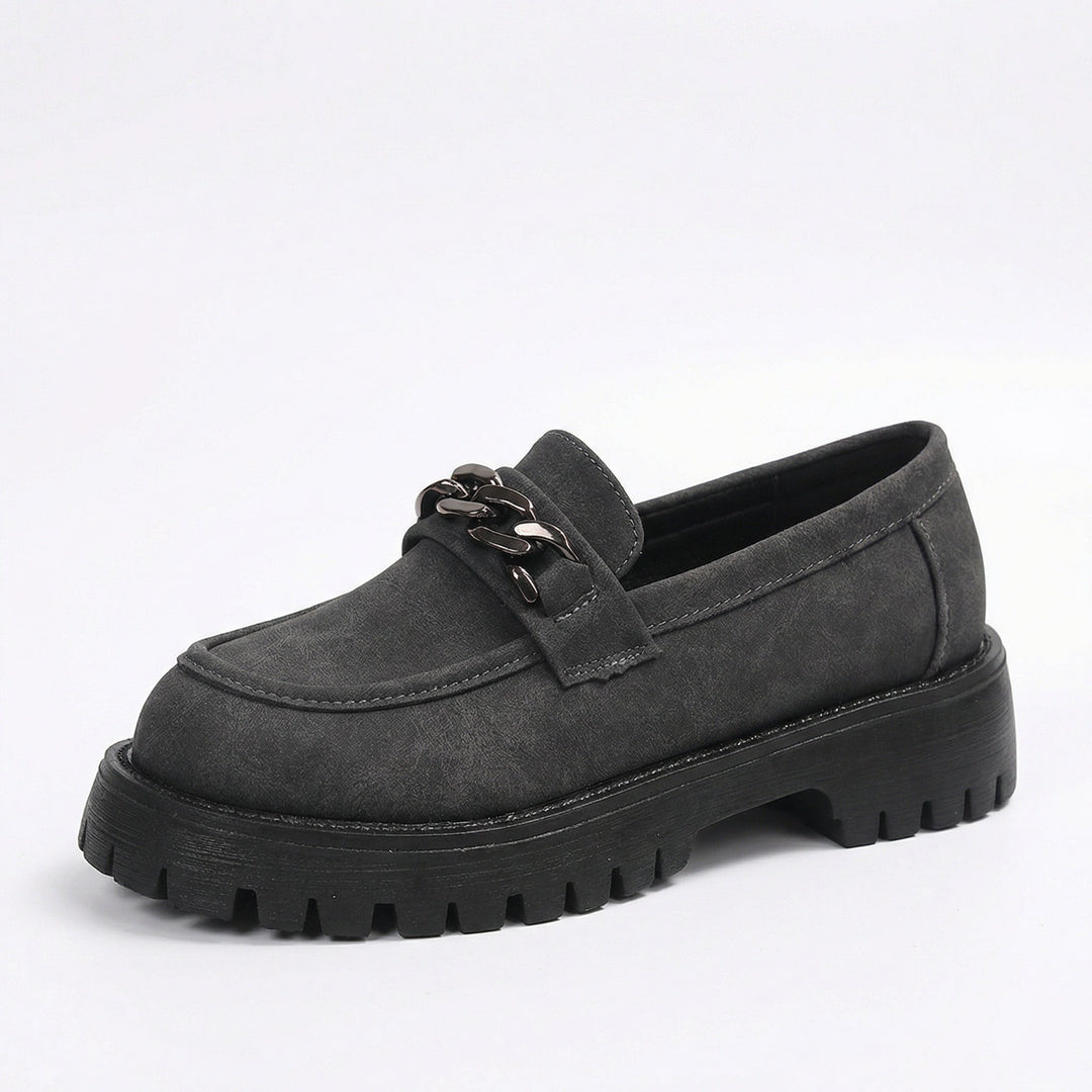 Damen Chunky Loafers mit Ketten-Applikation und robustem Profil Echoarchiv