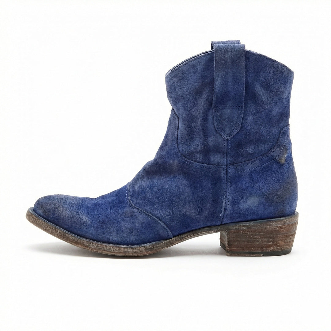 Kurze Cowboy-Stiefel | Western | Wildleder | Knöchel-Stiefel | Damenstiefel – Tavélo