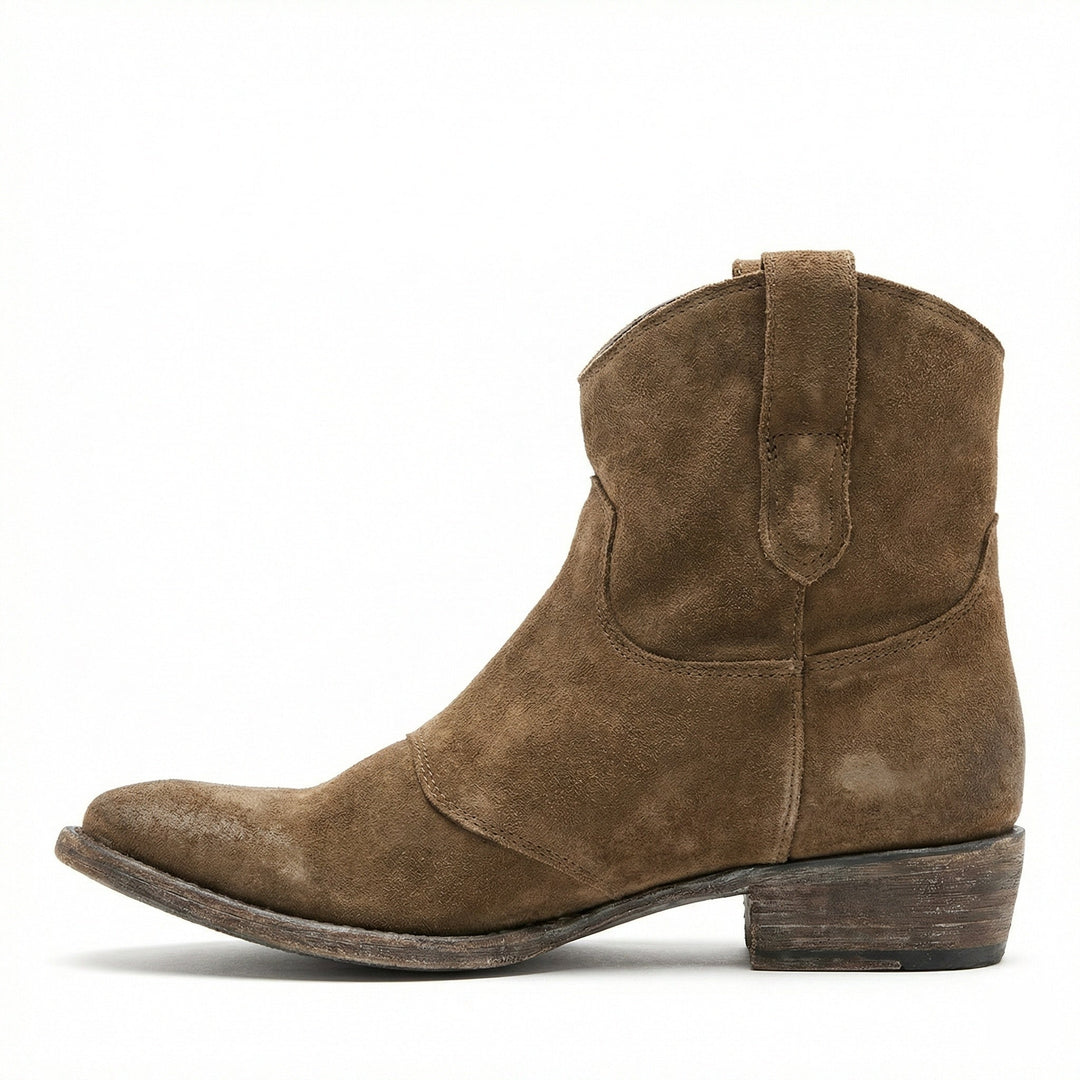 Kurze Cowboy-Stiefel | Western | Wildleder | Knöchel-Stiefel | Damenstiefel – Tavélo