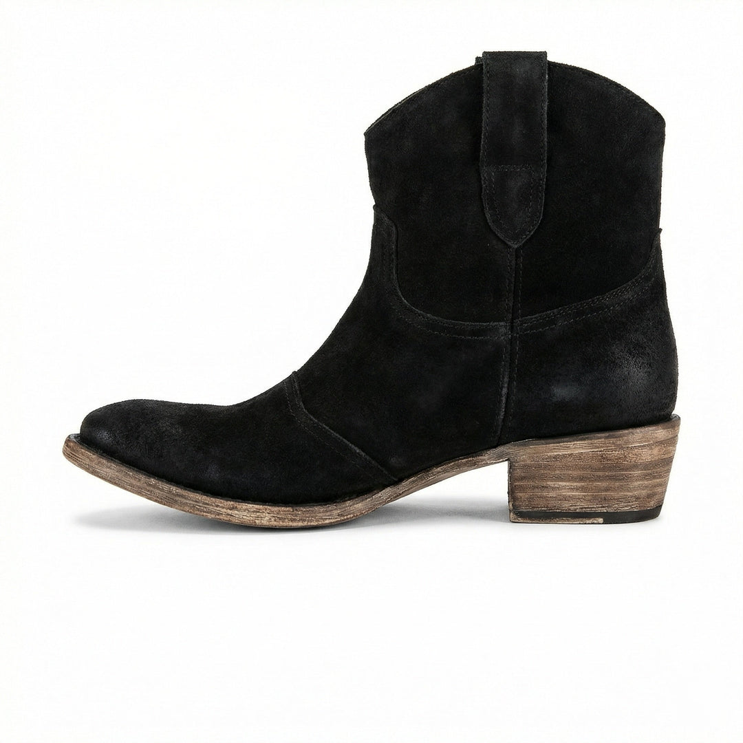 Kurze Cowboy-Stiefel | Western | Wildleder | Knöchel-Stiefel | Damenstiefel – Tavélo